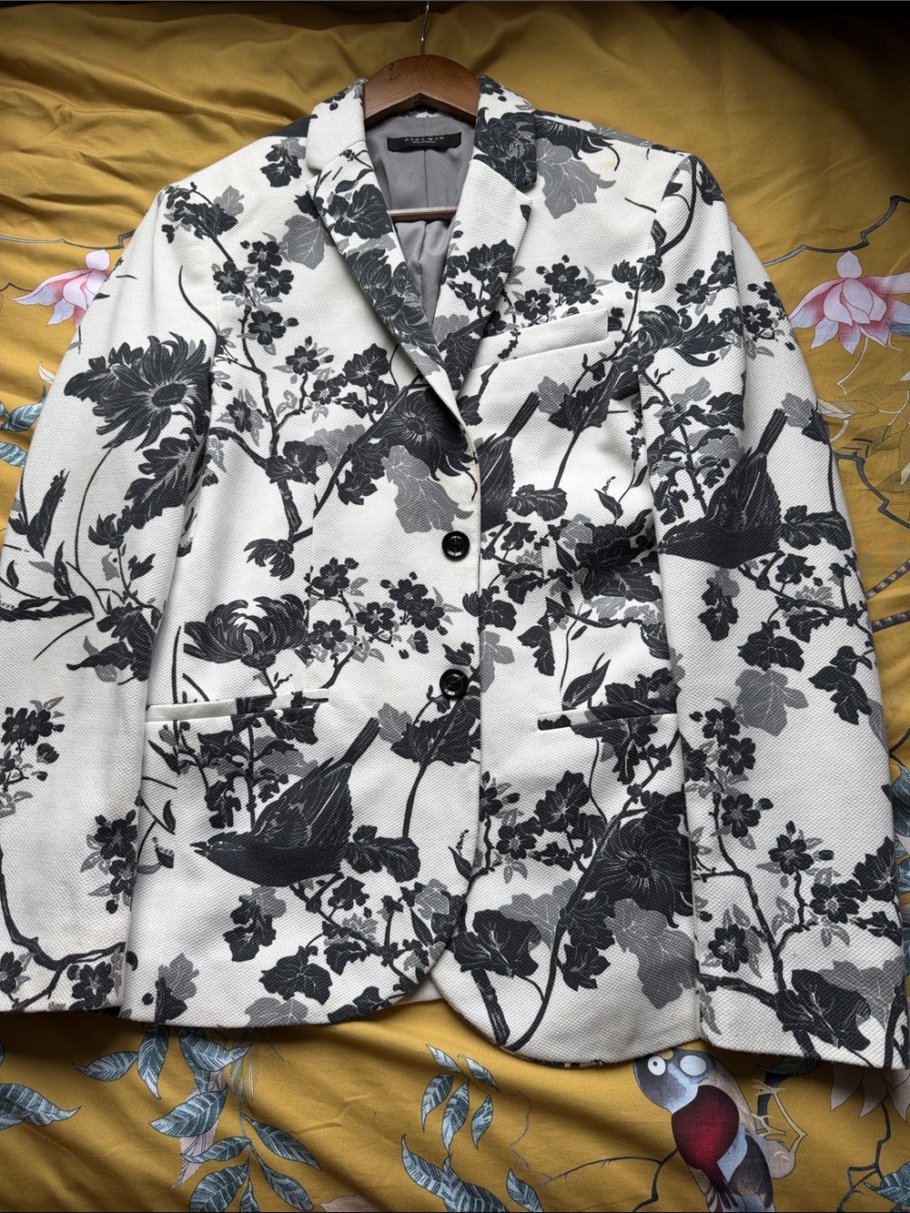 Zara Man sz 36R white floral blazer